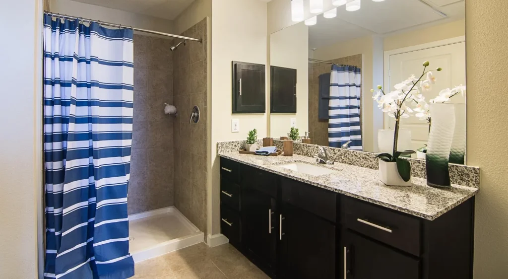 Overture Frisco Apartments Walk-in Shower